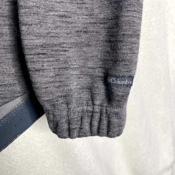 Columbia Colorblock Full Zip Athletic Perforated Hoodie Jacket Blue Gray Small - Picture 7 of 11